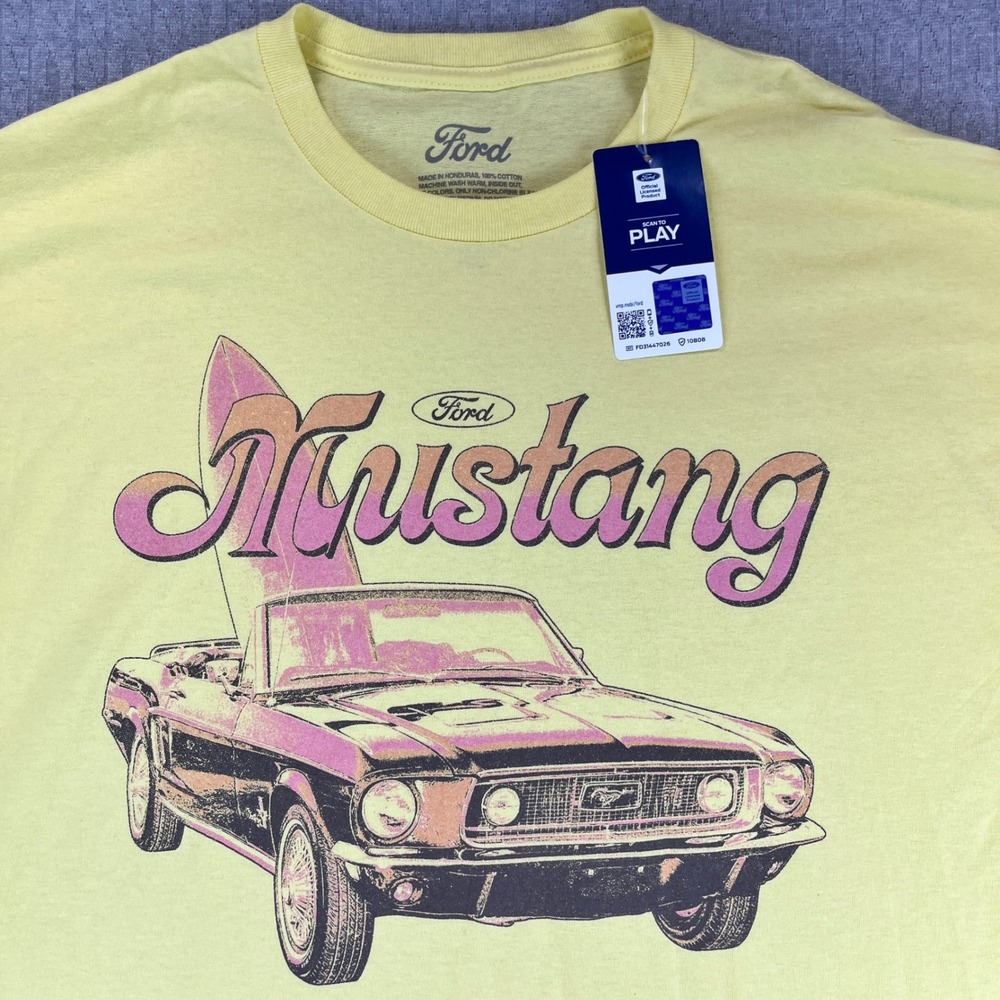 Ford Mustang Convertible T Shirt‎ Retro Surf Style Graphic Tee XL new with tags